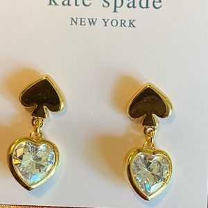 Kate spade heart crystal earrings